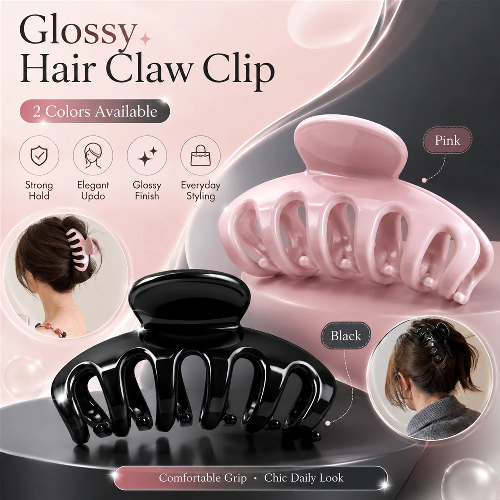 คลิปหนีบผมอะคริลิคแบบ Claw ลายจุด.Dot หรูหรา เหมาะสำหรับผู้หญิง
