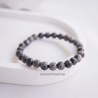 Natural st one หินสีลาบราโดไรท์ เลือกขนาดเม็ดหินได้ (4-10 มม.) สร้อยข้อมือหินแท้ by siamonlineshop