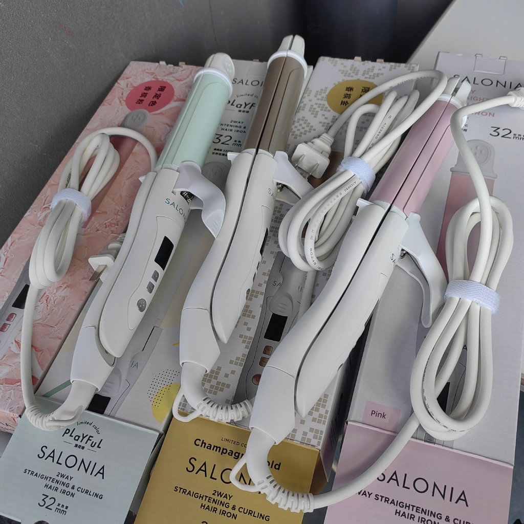 ที่ม้วนผม ทำผมลอนมาม่า ญี่ปุ่นญี่ปุ่น Salonia Curling Iron Curling Hair Straightening Dual-ใช้ Anti-