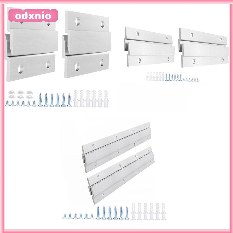 [odxnio] 4x Cleat Picture Hanger Aluminium Alloy Z Hanger Hooks Hardware Wall Mounting Brackets สําห