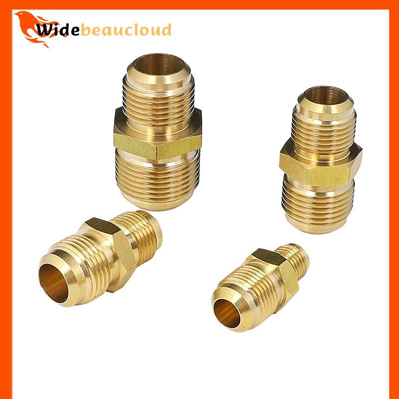 Widebeaucloud Equal ลดหัวนม Flare Tube OD 1/4" 5/16" 3/8" 1/2" 5/8" 3/4" 7/8" SAE-Standard ท่อทองเหลืองข้อต่อ Air Coniditoner Nice