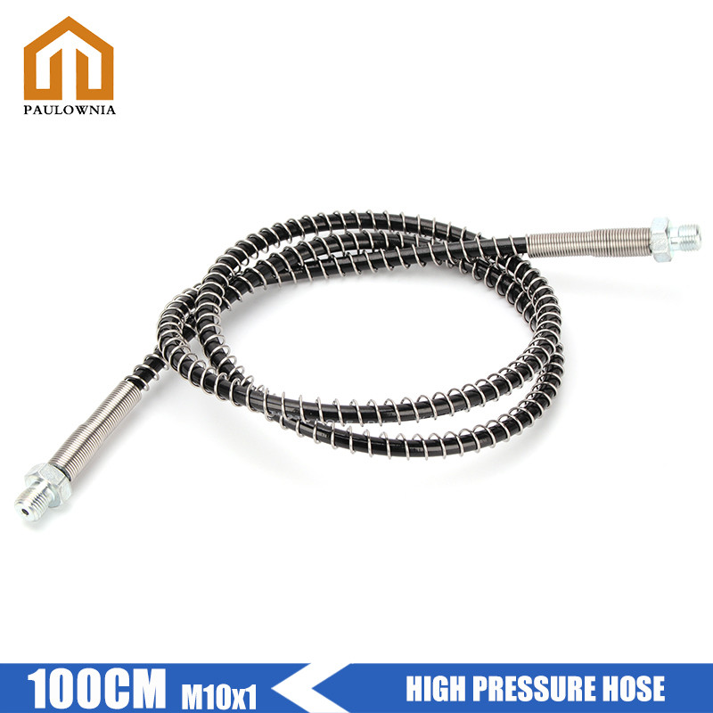 ท่อไนลอน 100 ซม. M10x1 ด้าย 400Bar นิวเมติกเติมอากาศพร้อมห่อสปริง