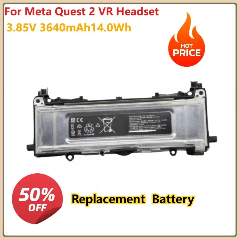 แบตเตอรี่อุปกรณ์เสริมสําหรับ Meta Quest 2 VR ชุดหูฟัง 3.85V 3640mAh 14.0Wh แบตเตอรี่ Li-ion