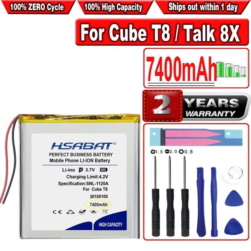 HSABAT 7400mAh 30100100 แบตเตอรี่สําหรับ Cube T8 / Talk 8X / iWork8 Air Tablet Digma irbis texet ภาย