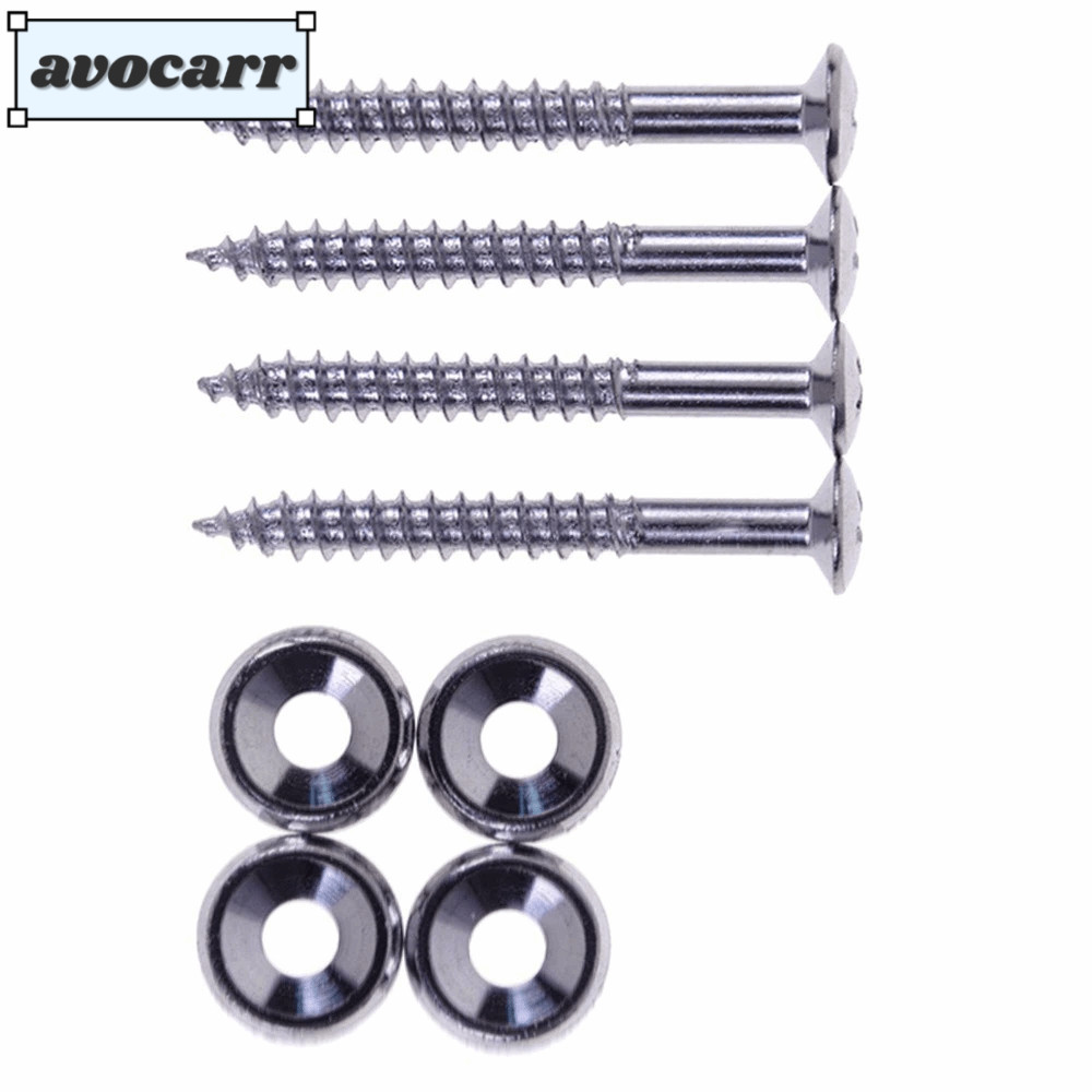 AVOCAR 4PCS กีตาร์คอ Joint Bushings, โลหะเงินกีตาร์คอสกรู, Professional คอ Joint Ferrules สลักเกลียว