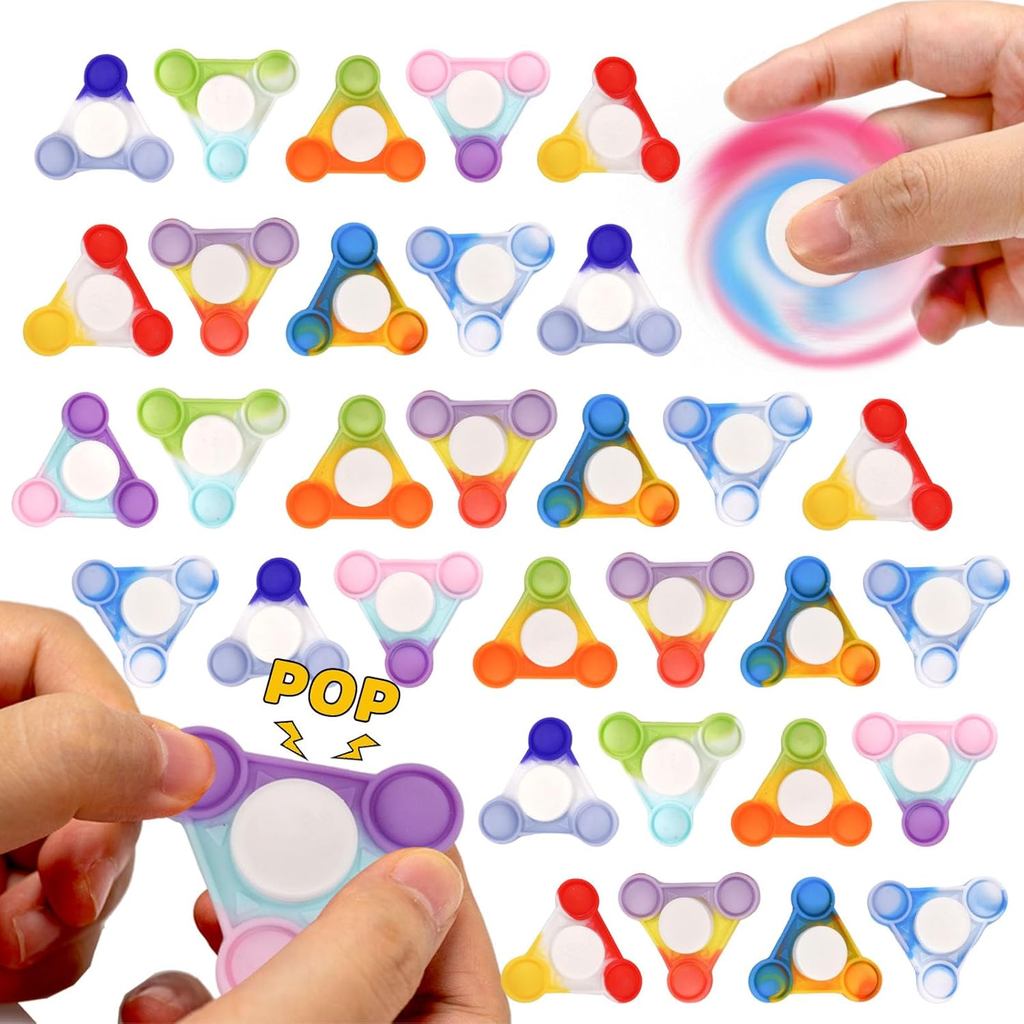 48PCS Pop Fidget Spinners - สีสัน Party Favors สําหรับเด็ก -Fidget Spinners Bulk-Sensory ของเล่นบรรเ