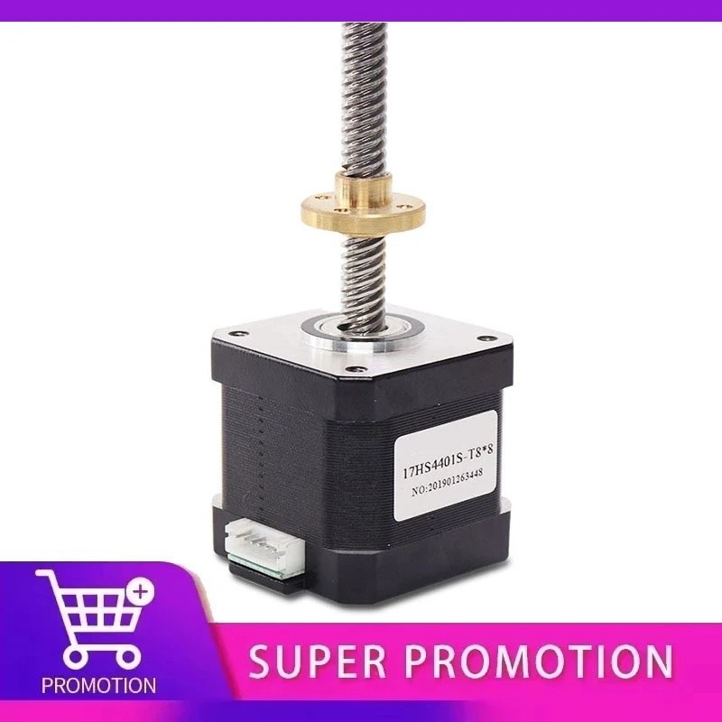 FZ Nema17 Stepper Motor T8 ตะกั่ว 2/4/8 มม.สกรู 300 มม.ความยาว Z แกน 1.8 องศา 17HS3401S-T8 1.3A 28N.