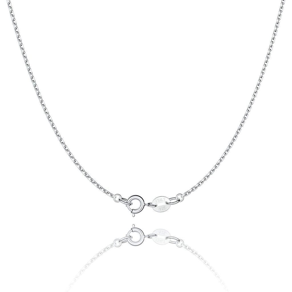 Jewlpire 925 เงินสเตอร์ลิง Siler สร้อยคอโซ่สําหรับผู้หญิง 1.1 มม.โซ่สร้อยคออัพเกรดสปริงแหวน Clasp - 