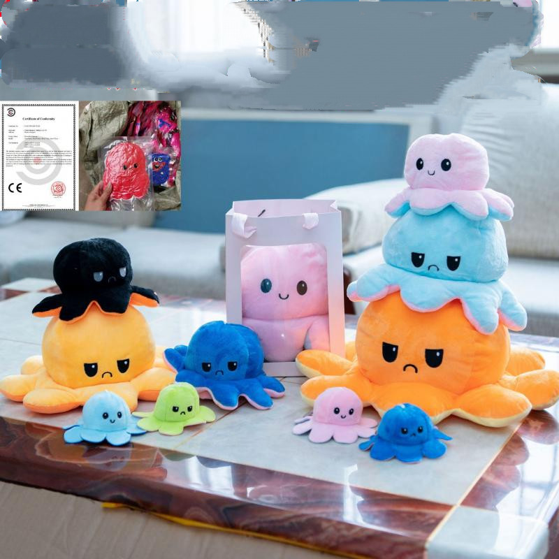Flip Octopus Flip Octopus ของเล่นตุ๊กตาสองด้านตุ๊กตาOctopus