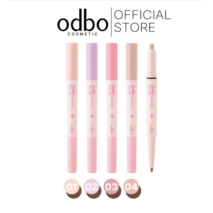 odbo Dolly Eye Maker ดอลลี่อายส์ 2 in 1 ไฮไลต์แน่นตาโตเป็นประกายเนื้อนุ่มลื่น (OD2036) มีให้เลือก4เบอร์