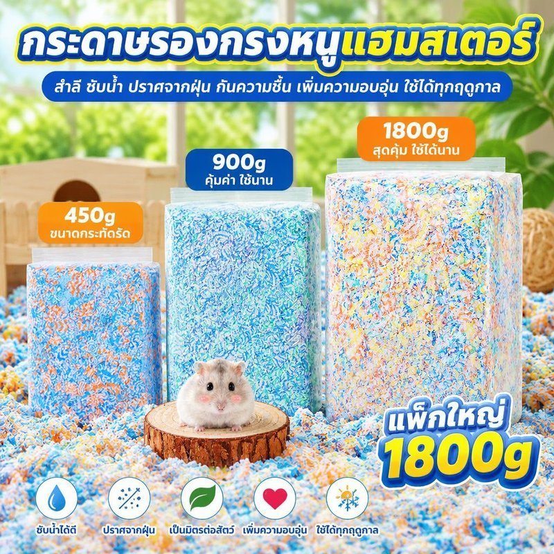 กรงหนูแฮมสเตอร์ผ้าปูที่นอนกระดาษฝุ่นฟรีดูดซับกลิ่นควบคุมอบอุ่นนุ่มรังสัตว์เลี้ยงขนาดเล็ก
