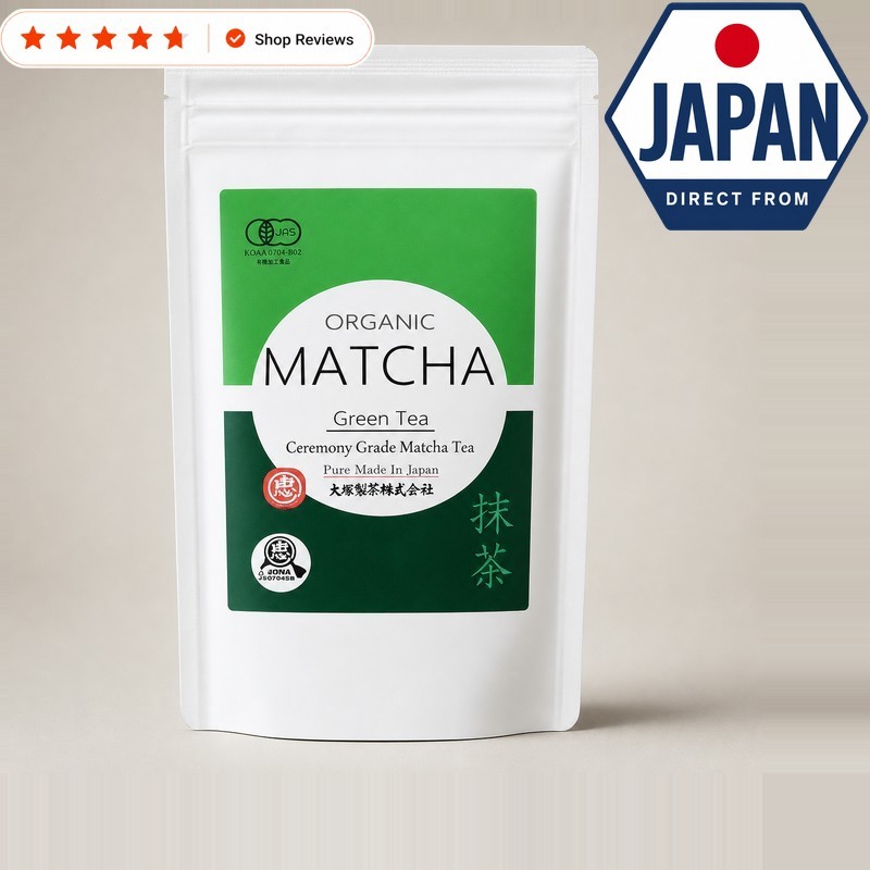 Matcha Green Tea Powder Otsuka Seicha Organic Premium Grade - Made in Shizuoka Japan, Additive Free,