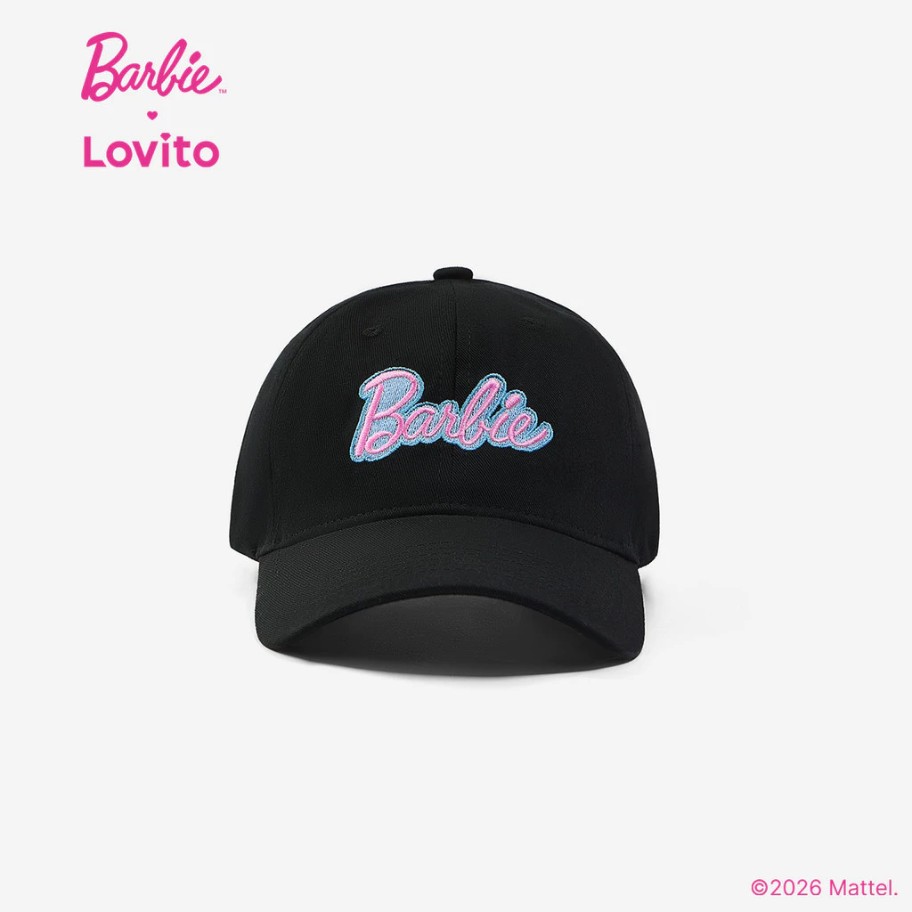 Barbie™ X Lovito แคชชวล หมวกทรงลำลองปักลายสไตล์สำหรับฤดูร้อน เกาหลี อินเทรนด์ LB1AD012