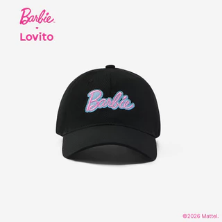 Barbie™ X Lovito แคชชวล หมวกทรงลำลองปักลายสไตล์สำหรับฤดูร้อน เกาหลี อินเทรนด์ LB1AD012