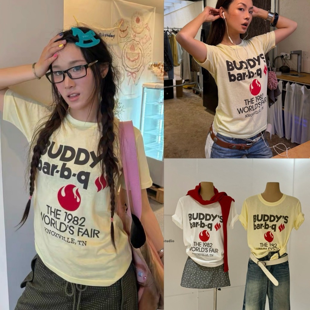 ❤ 🧵 🇰🇷 W10359 Everyday Tee ที่หยิบมาใส่ได้ทุกวัน เสื้อยืดลายกราฟิกวินเทจ ดีไซน์เรียบ แฟชั่นเกาหลี TAG WG.WE 🧡