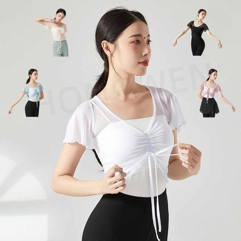 ผู้ใหญ่บัลเล่ต์ชีฟองเสื้อแขนสั้นผู้หญิง