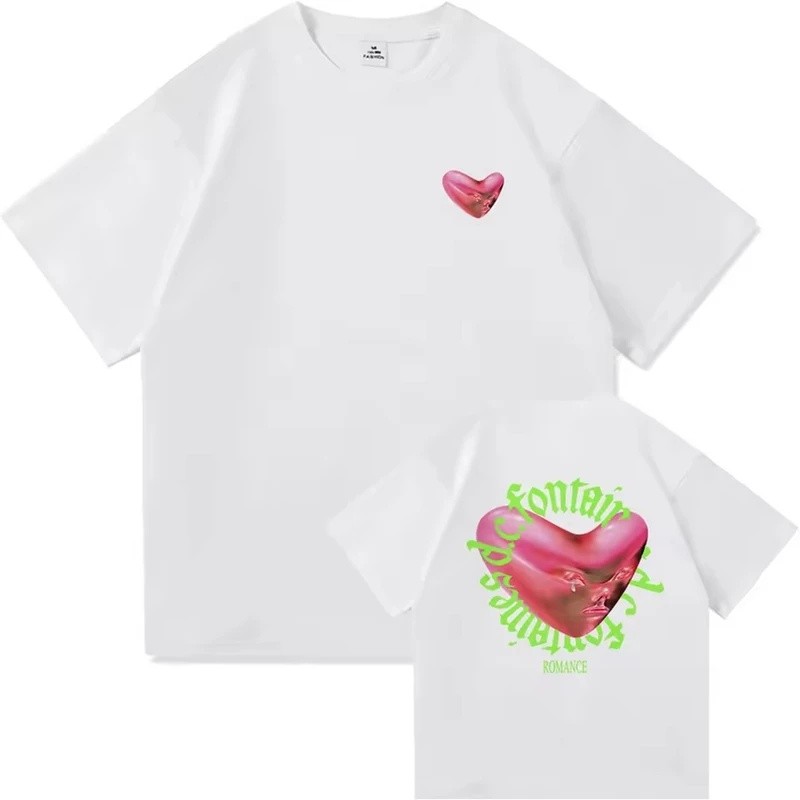 เสื้อยืดผู้ชาย Fontaines D.C. โรแมนซ์ รุ่นใหม่ เสื้อแขนสั้น คอกลม ลายพิมพ์