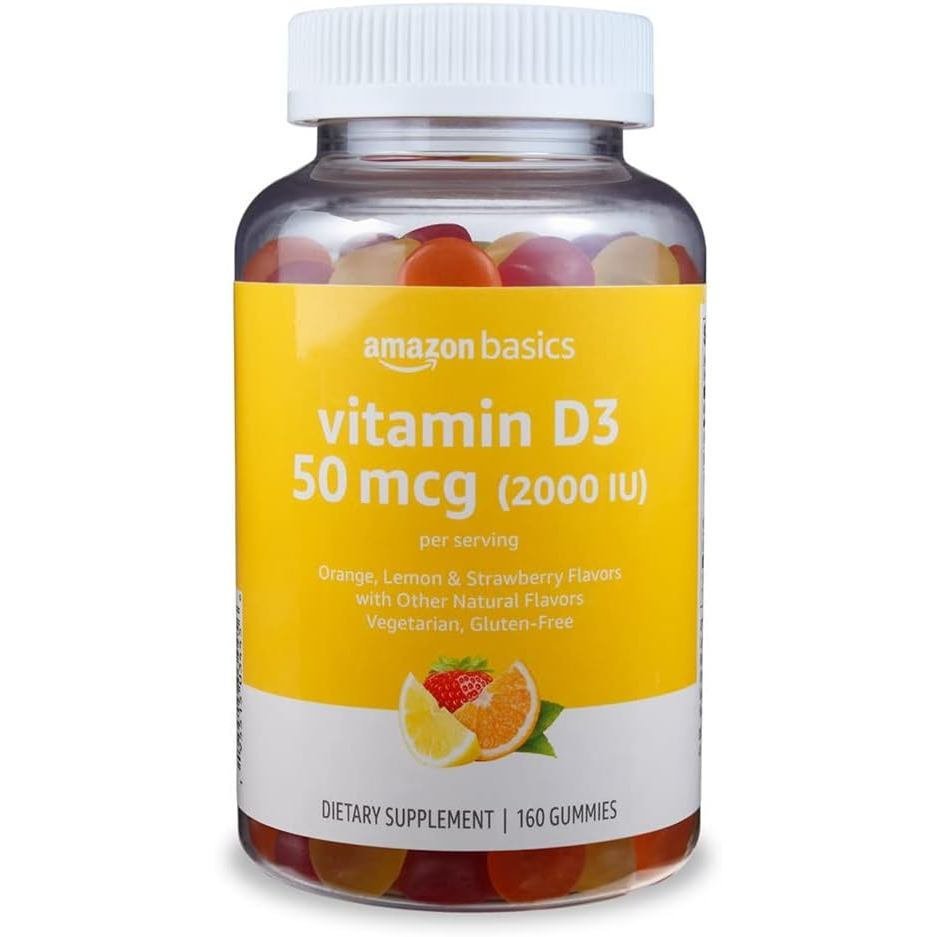 BasicsVitaminD32000IUGummies,Orange,Lemon&Strawberry,160Count(2perServing)(PreviouslySolimo) LZ1U