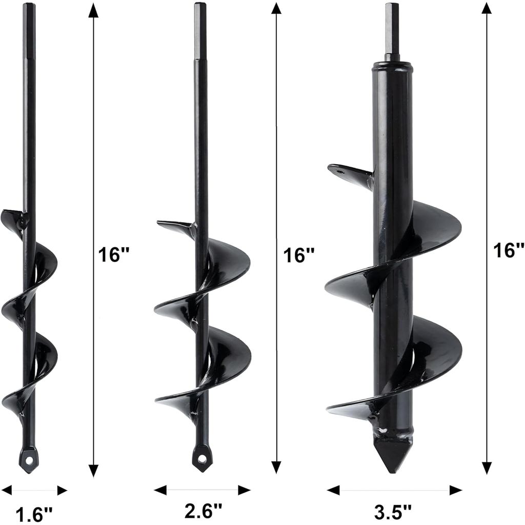 ชุด 3 (1.6x16, 2.6x16, 3.5x16) Solid Shaft Auger ดอกสว่านสําหรับปลูก - Easy Planter Garden Auger - B