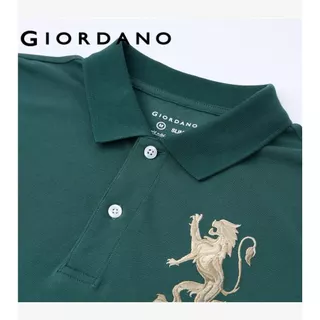 GIORDANO เสื้อโปโลผู้ชาย Men's Slim 3D Lion Polo 01016222