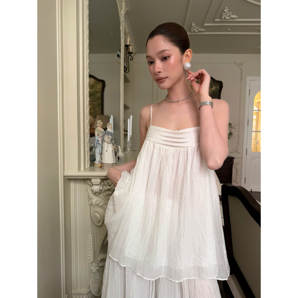 RUBIES Kawai Top - เสื้อเบลาส์ผ้าไหมทรงหลวมสําหรับผู้หญิงพร้อมสายคล้องคอ U 2 เส้น