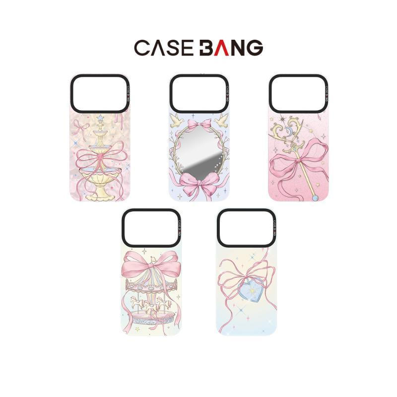 【แผ่นหลังแม่เหล็ก】 For iphone 13-17,CASEBANG Wish Bow Series เคสแม่เหล็ก ImagiSnap, เปลี่ยนกลับ, ป้องกันการตกกระแทกทหาร