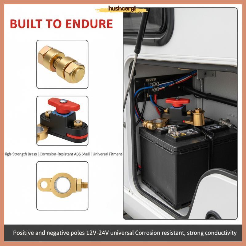 [hushcorgi] 12V 24V ตัดการเชื่อมต่อสวิทช์ Bidirectional Turnable Terminal ทนทานทองแดงสําหรับ SUV RV แบตเตอรี่แยกใหม่สต็อก