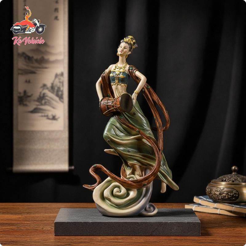 [Whstrong] รูปปั้น Apsara Flying Sculpted Apsara Figurine Decor Glossy สําหรับนักสะสม ตู้ ชั้นวางหนั