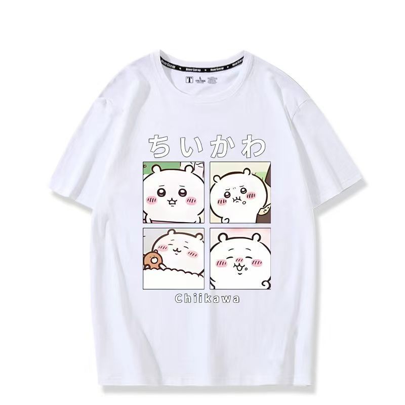 Chikawa chikawa การ์ตูน Usaki Anime Merchanted เสื้อยืดแขนสั้นผู้ชายผู้หญิงเสื้อผ้าสองมิติ