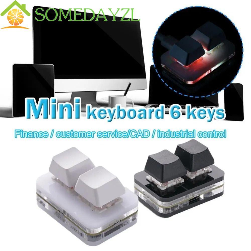 SOMEDAYZL คัดลอกวางปุ่มกด, มินิอะคริลิคที่กําหนดเอง Mini 2 Key ปุ่มกด, อุปกรณ์เสริมปุ่มกดสวิตช์สีแดงอินเทอร์เฟซ Type-c 2 คีย์มินิปุ่มกด PC