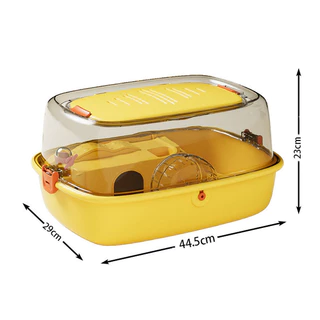 พร้อมส่ง🐹กรงหนูแฮมเตอร์ พาอเนกประสงค์ พกพา ตัวเครื่องโปร่งใส มีล้อวิ่ง นํากาต้มน้ํามาด้วย กรงสัตว์