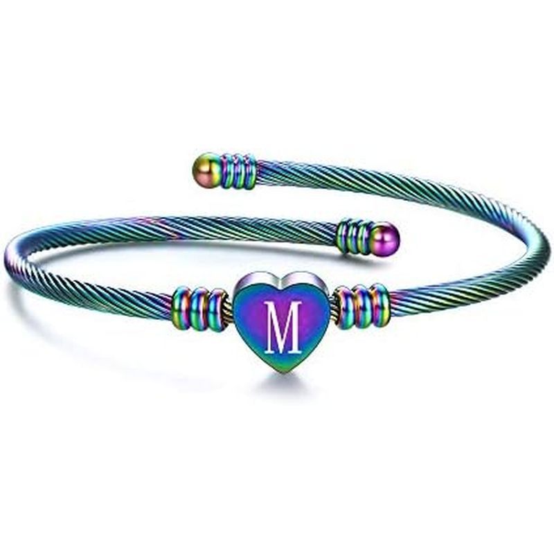 VQYSKO Gold Heart Initial Bracelets for Girls-Gifts Jewellery for Girls