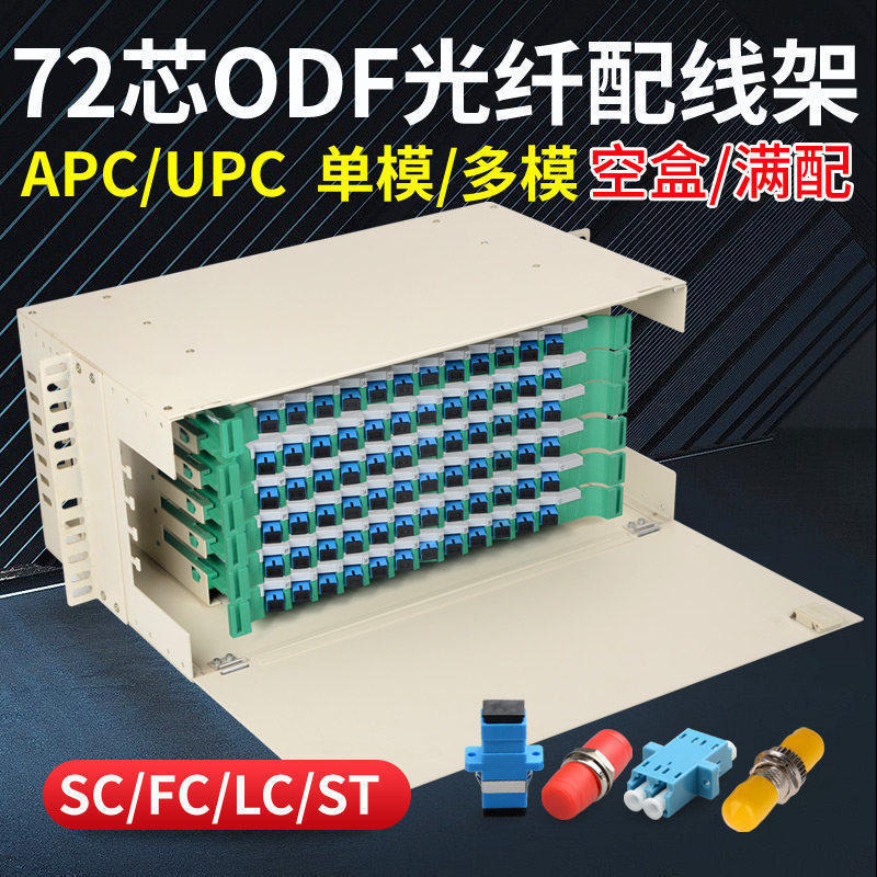 Zhongtian Beacon Changfei 72-Core ODF Unit Box/9 นิ้ว ODF Optical Fiber สายไฟ Rack SC/FC/LC/Telecom 