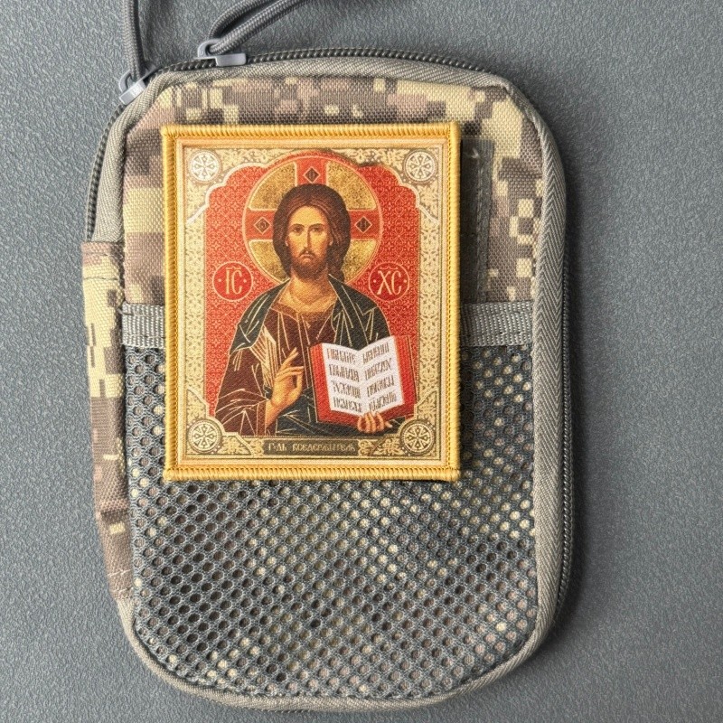 "Orthodox Christ Pantocrator Icon" Patch Badge Printing Hook&Loop Backpack Clothes Sticker Armband
