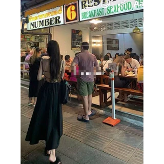 พร้อมส่ง✨เดรสออกงาน สายเดี่ยว เปิดหลัง🔥ชุดเดรสผู้หญิง ผูกเชือกด้านหน้า ด้านหลัง สีพื้น สไตล์หรูหรา