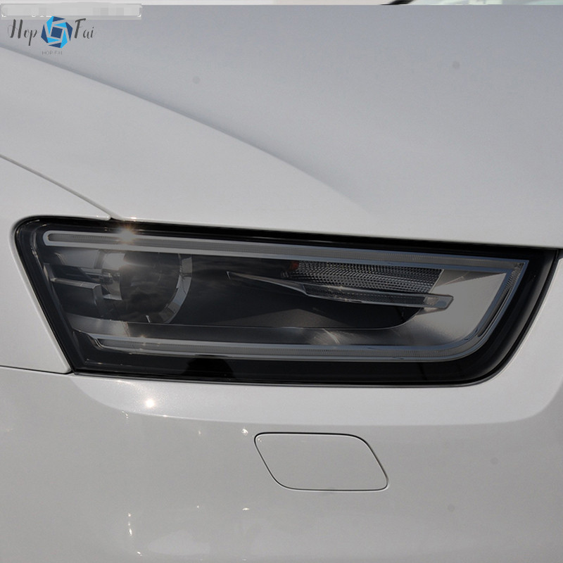 ไฟหน้ารถป้องกันฟิล์มห่อควันสีดําไวนิลใสTPUสติกเกอร์สําหรับAudi A3 S3 RS3 A6 S6 A7 S7 Etron Q3 Q7 TT