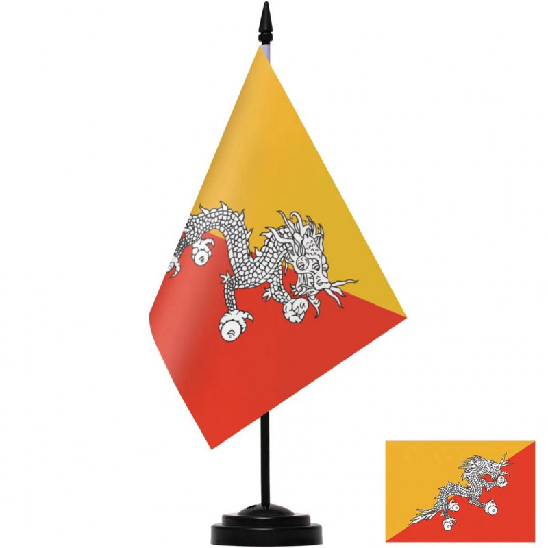 Bhutan Table Flag World County โต๊ะธง