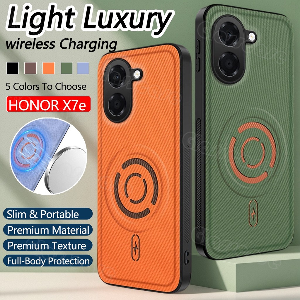 HONOR X7e 2026 สําหรับ HONOR X7e X7 e HONORX7e X7E 4G 5G ผ้าเนื้อแม่เหล็กดูด PU ซิลิโคนหนังเคสโทรศัพท์เลนส์ป้องกันกันกระแทกปกหลัง