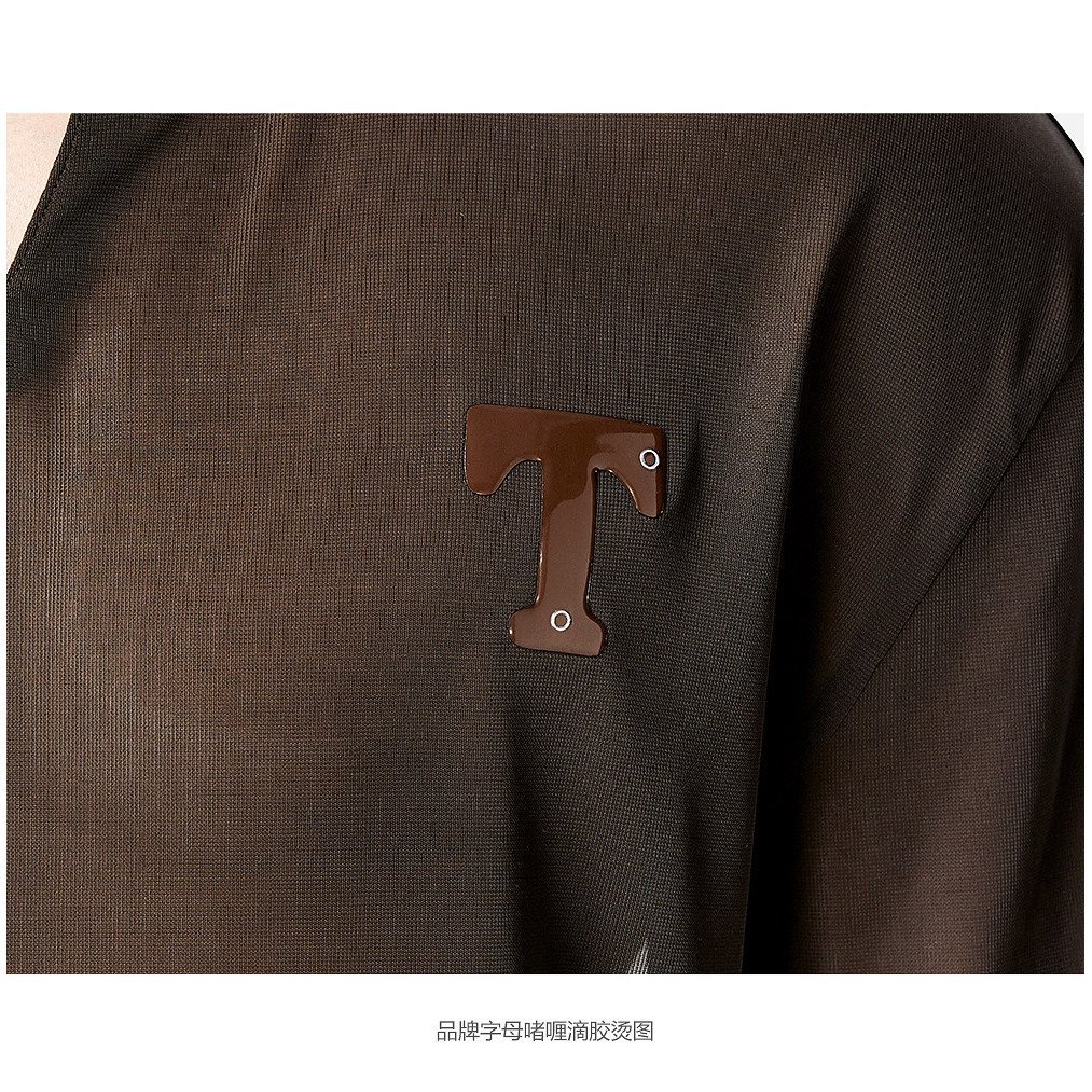 เสื้อยืดผู้ชาย TOMATOPAPA คอเฮนลีย์แขนยาว บางเบาผ้าโปร่งตาข่าย แห้งไวกันUV ใส่ออกกำลังกาย — صورة 3