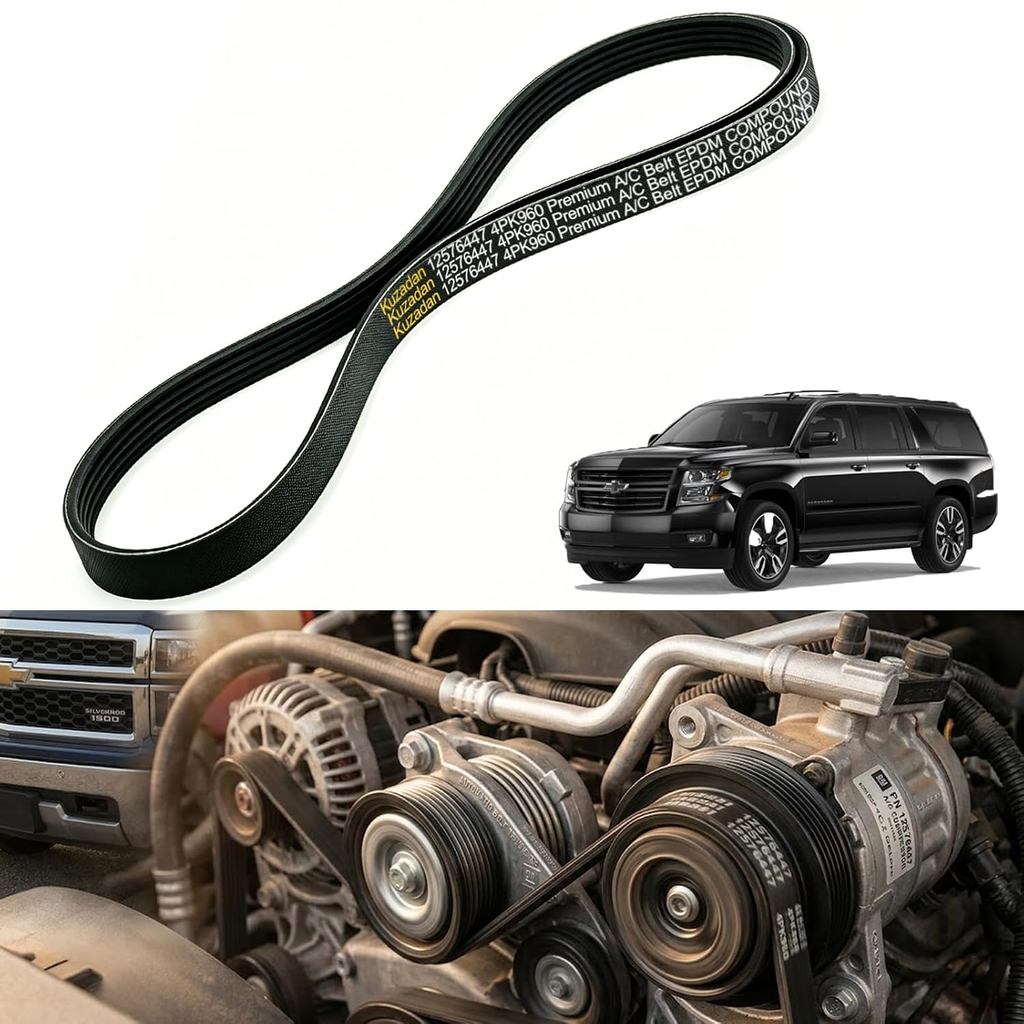 สายพานเอซี 12576447 4PK960 สําหรับ 1999-2008 Chevy Silverado 1500 2500 GMC Sierra Tahoe Yukon Escala