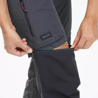 Decathlon Women'S Mountain Trekking 2-In-1 Zip-Off Trousers กางเกงเดินป่าผู้หญิงถอดขาได้ รุ่น Trek 100 - Grey