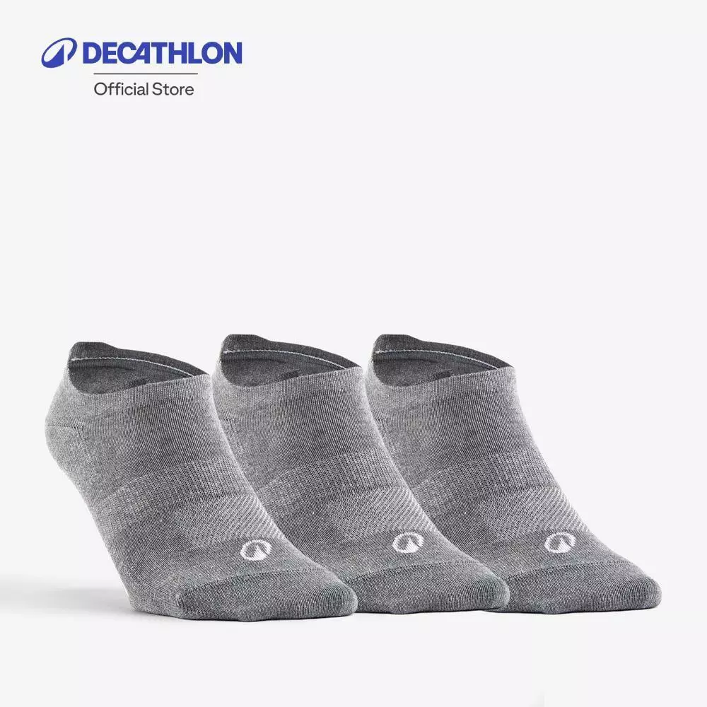 Decathlon Low Sports Socks Tri-Pack Rs 160 ถุงเท้ากีฬาหุ้มข้อรุ่น Rs 160 แพ็ค 3 คู่ - Grey