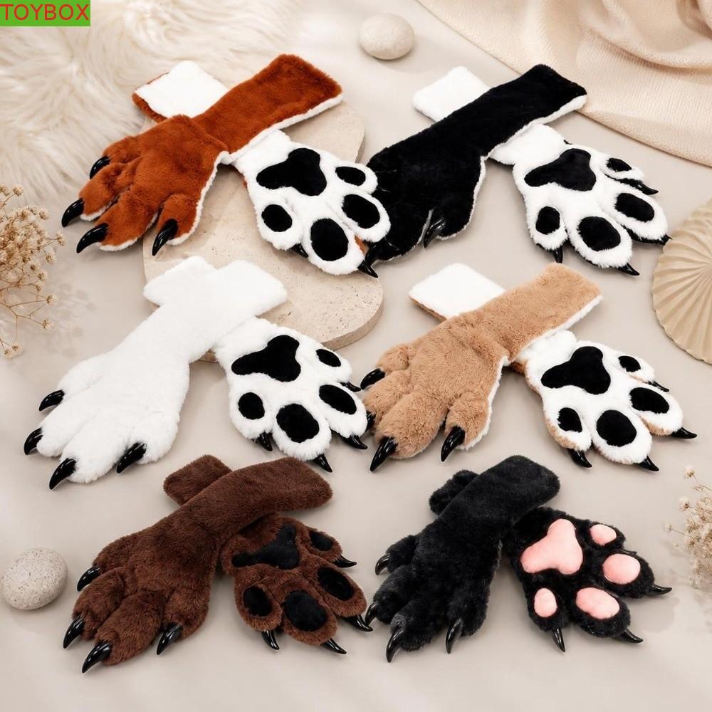 TOYBOX คอสเพลย์เครื่องแต่งกายถุงมือ,Furry Thicken Beast Clawถุงมือ,Novelty COSPLAY Props Warm Long P