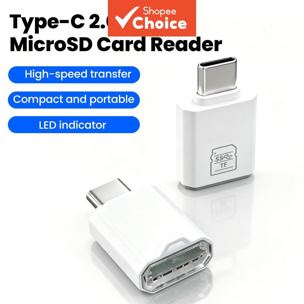เครื่องอ่านการ์ด Type C แบบ Mini USB Type C 2.0 เป็นอะแดปเตอร์สําหรับอ่านการ์ดหน่วยความจํา TF ความเร็วสูง สําหรับอุปกรณ์เสริมพีซี แล็ปท็อป เครื่องอ่านการ์ด TF
