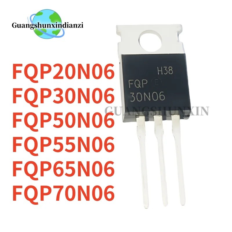 1-5 ชิ้น FQP20N06 FQP20N06L FQP30N06 FQP50N06 FQP55N06 FQP65N06 FQP70N06 30N06 50N06 55N06 45N06 45N