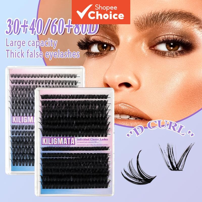 หนาสีดํา 40D/50D Volume Cluster Lashes 40/50D สําหรับ DIY Grafting