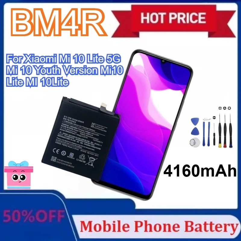 ใหม่ 4160mAh BM4R แบตเตอรี่สําหรับ Xiaomi Mi 10 Lite 5G/Mi 10 รุ่นเยาวชน Mi10 Lite MI 10Lite แบตเตอร