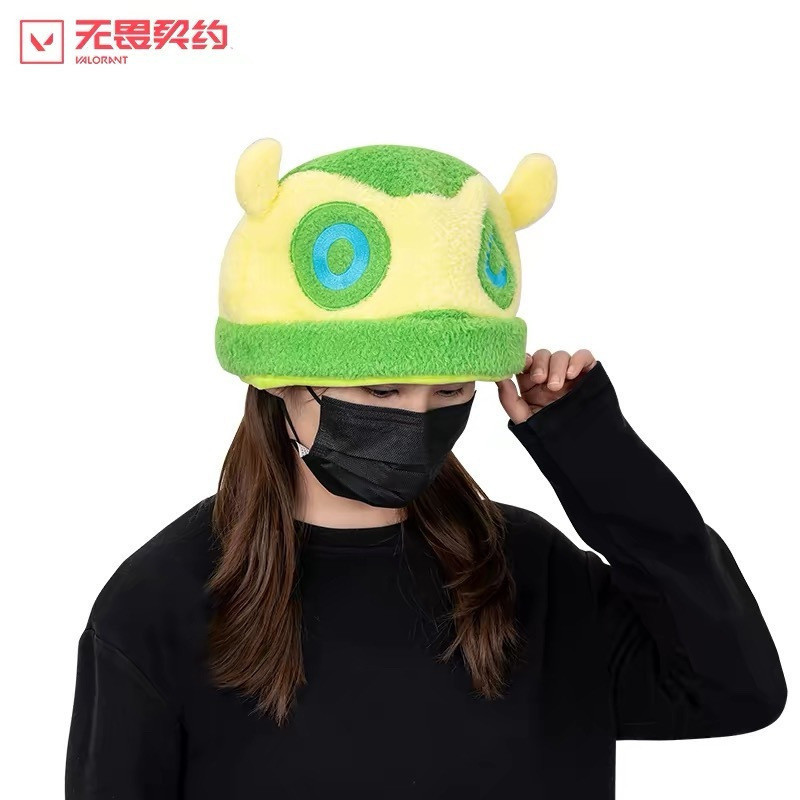 【ของแท้ 100%】Game Valorant Gekko Little Monster Hibao หมวกตุ๊กตารุ่น Q เกมอุปกรณ์ต่อพ่วงของขวัญ