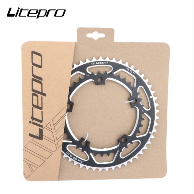 LP litepro แผนที่จักรยานพับ Double Crankset 53/39 ฟัน 130BCD Crankset Five Claw Square Hole Crank