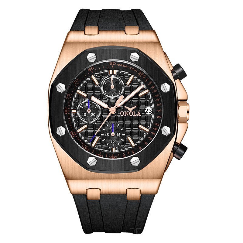 ของแท้ ONOLA นาฬิกาแบรนด์ 6806 นาฬิกาแฟชั่น High-End Chronograph, ปฏิทิน, ขนาดเล็กสามมือ Multi-Function กีฬาควอตซ์ Casual นาฬิกาผู้ชาย